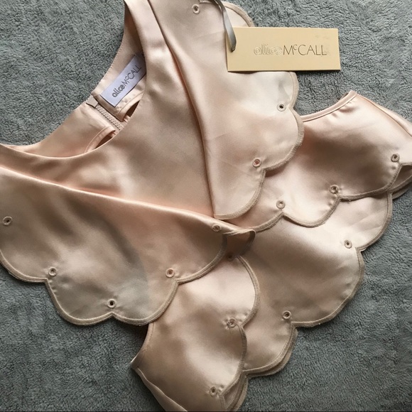 Alice McCall Tops - NWT Alice McCall Wendy Darling Scalloped Crop Top Blush Pink Taylor Swift Sz 4